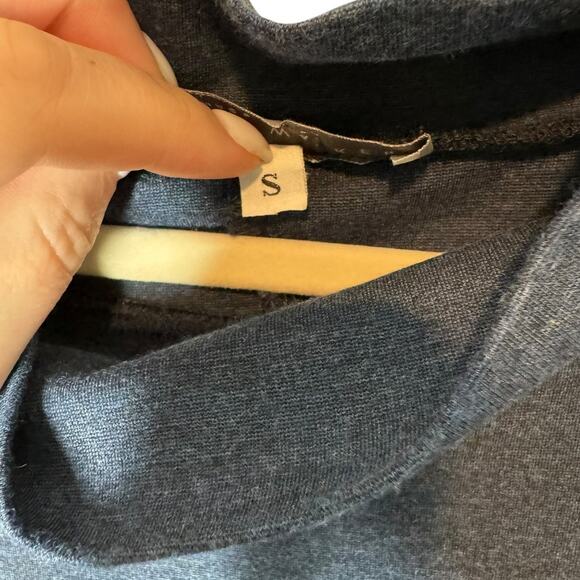 Bryn Walker Batwing Sleeve Jersey Knit Funnel Neck Midi Dress Dark Blue Small - Picture 6 of 8